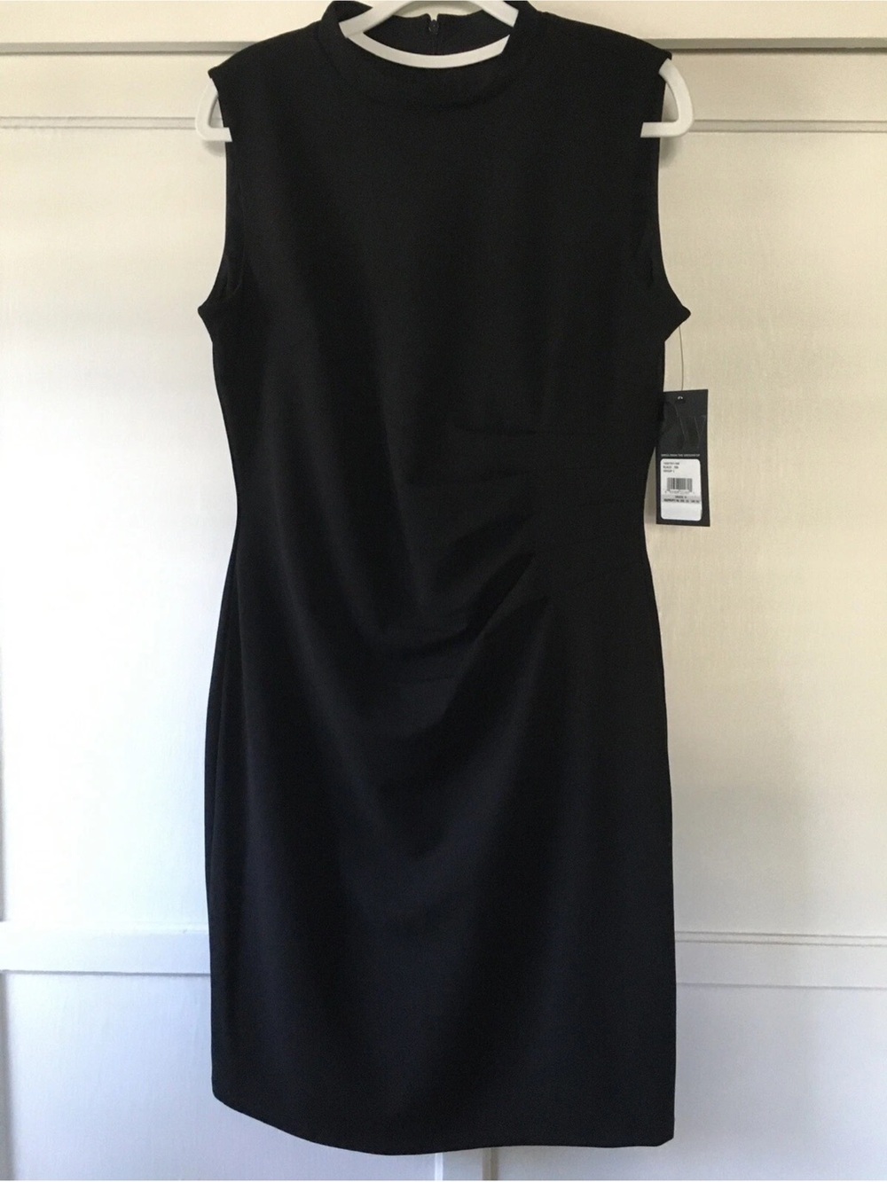 Nine West Black Sleeveless Midi Sheath Dress